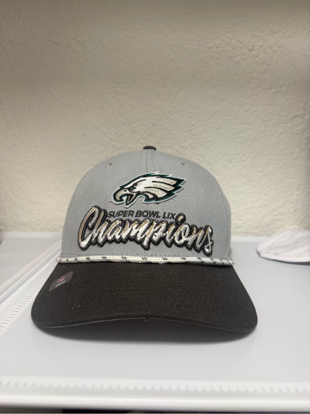 Eagles Superbowl New Era Gray and Black 9FIFTY Snapback